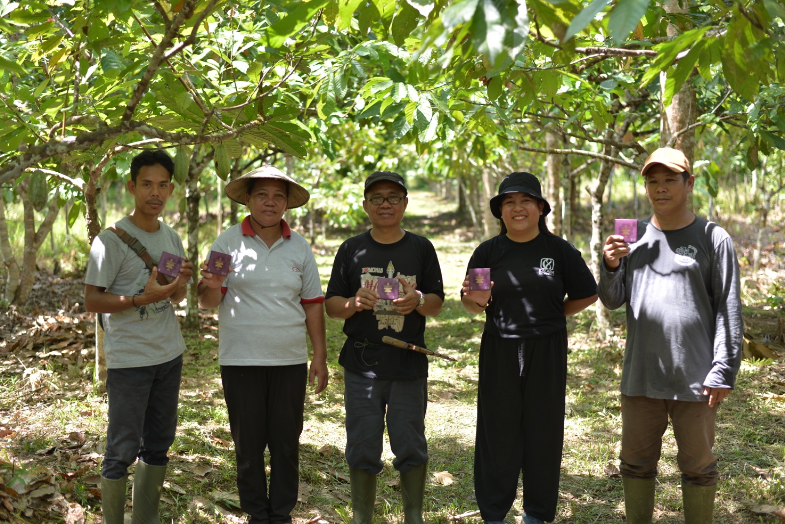 Farmers with finished products
